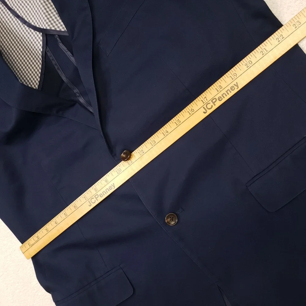 Bonobos Blazer Mens 46R Navy Blue Cotton Standard Fit Partially Lined Sport Coat